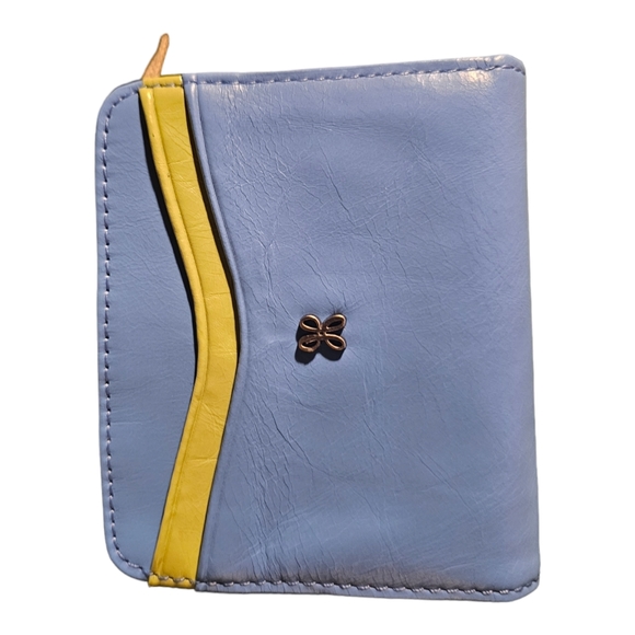 New HOBO International MAX MINI Wallet Bifold Tranquil Blue Leather zip coin - Picture 4 of 5